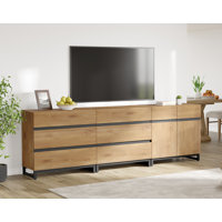 Aadam Modern TV Stand For Tvs Up To 100 Inch, 3 In 1 TV Console With Adjustable Shelf And 6 Drawers, Media Console For Living Room,Bedroom by Latitude Run