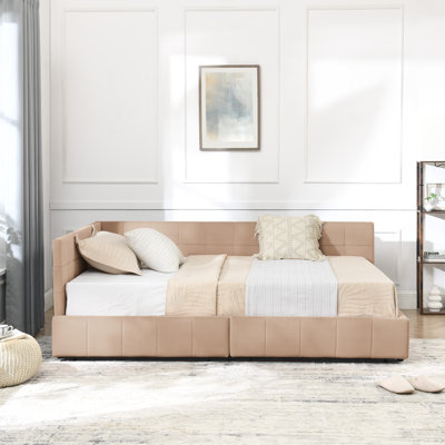 Full Size Storage Upholstered Tufted Bed Frame, Sofa Bed Frame With Comfortable Backrest And Armrests, Full Size Bed For Bedroom, Living Room,Velvet, by Trule