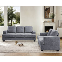 Soft upholstery cushion back 2 pieces livingroom set by Ebern Designs