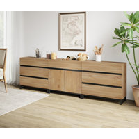 Aadam 3-In-1 Dresser For Bedroom, Modern Storage Organizer With Adjustable Shelf And 6 Drawers, Mid-Century Wooden Chest Of Drawers With Metal Base, F by Latitude Run