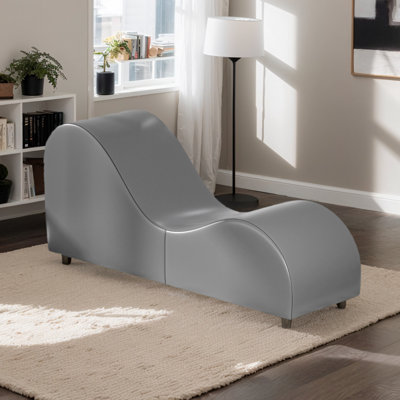 Ebern Designs Velvet Yoga Chair, Modern Curved Yoga Chaise Lounge Chairs For Adults Exercise, Adult Yoga Chaise Indoors For Relaxation, Small Chaise L by Ebern Designs