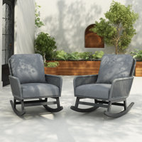 Modern PE Wicker Rocking Chair With Cushions by Red Barrel Studio