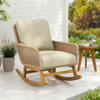 Rashad Modern PE Wicker Rocking Chair With Cushions by Red Barrel Studio