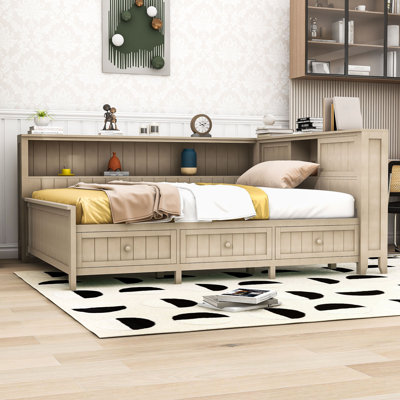Wood Daybed with Storage Shelves and Three Drawers by Lark Manor