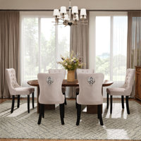 Modern Velvet Wingback Tufted Solid Wood Upholstered Dining Chairs (Set of 6) by Rosdorf Park