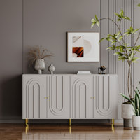Fielden Lacquered 4 Door Wooden Cabinet by Latitude Run