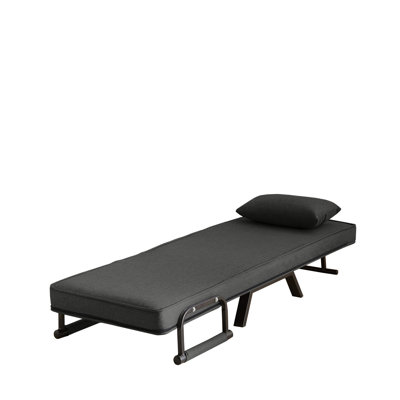 Convertible folding chair bed with 5-position adjustable backrest, comfy sleeper sofa for small spaces