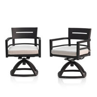Outdoor Aluminum Frame Rocking Swivel Dining Chair With Sunbrella Cushion by Red Barrel Studio