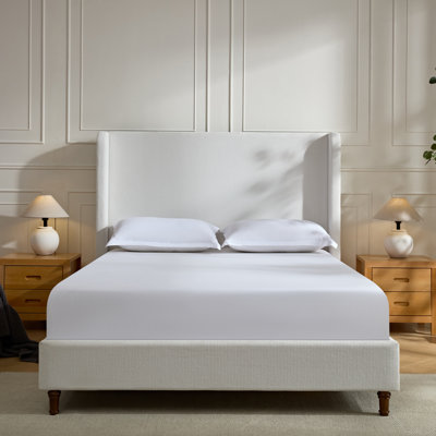 Harper Tall Headboard Upholstered Bed / 54" High Headboard / Elegant Simplicity / No Box Spring Needed / Easy Assembly / Chenille by Grovelane