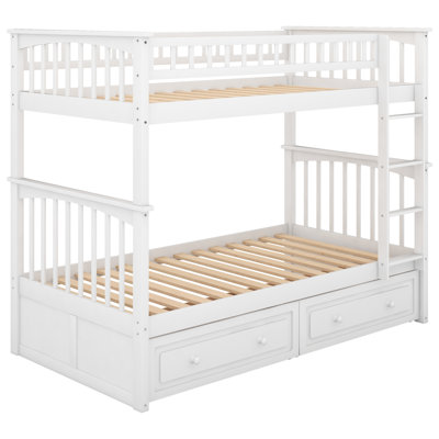 Bunk Bed With Drawers, Convertible Beds, by Harriet Bee