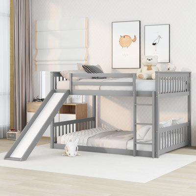 Full Over Full Bunk Bed With Slide And Ladder by Harriet Bee