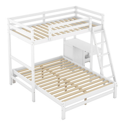 Twin Over Full Bunk Bed With Built-In Desk And Three Drawers, by Harriet Bee