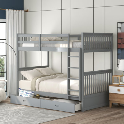 Bunk Bed With Ladders And Two Storage Drawers by Harriet Bee