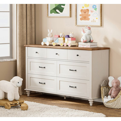 Scarlett Kids Dresser With 7 Drawers, Bedroom Dresser For Kids Room, Entryway by Charlton Home
