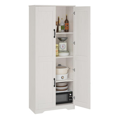 Kitchen Pantry Cabinet, Freestanding Black Pantry Storage Cabinet by Winston Porter