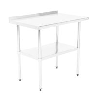 NSF Stainless Steel Kitchen Prep/Work Table, with Adjustable Under Shelf and Backsplash, 36X24