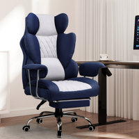 Big And Tall Gaming Chair With Pocket Spring Lumbar Support, Ergonomic Office Chair With Footrest, Executive Desk Chair With Outward Fixed Soft Armres by Inbox Zero