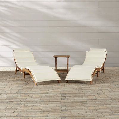 Alois Chaise Lounge Set with Cushion and Table by Sol 72 Outdoor