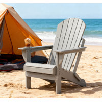 Folding Adirondack Chair Patio Chair Wood Texture,Adirondack Chairs HDPE by Beachcrest Home