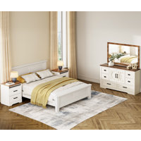 Laziza August Grove 3-Piece Farmhouse Bedroom Set,Wardrobe Dresser And Nightstand Sets Of 2 With Charging Station,Rustic by Gracie Oaks