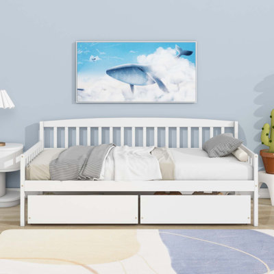 Twin-size Pine Wood Daybed with two Storage Drawers by Lark Manor