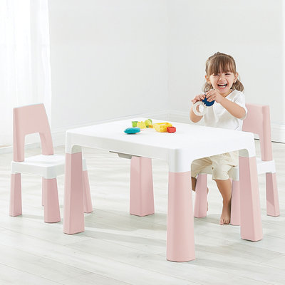 Little Twig 3 Piece Play Or Activity Table And Chair Set With Adjustable Height by Zoomie Kids