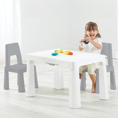 Little Twig 3 Piece Play Or Activity Table And Chair Set With Adjustable Height by Zoomie Kids
