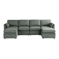 6 Piece U-shaped Modular Fabric Sectional by Latitude Run