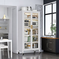 Kitchen Shelving Floor-To-Ceiling Multilevel Household Microwave Storage Cabinet, Storage Cabinet, Entryway Cabinet by Latitude Run