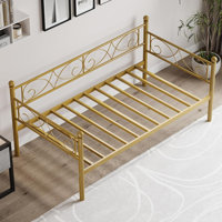 Twin Size Heavy Duty Metal Daybed Frame by House of Hampton