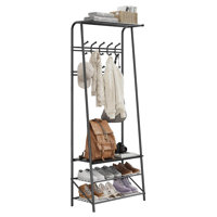 Coat Rack, 4-In-1 Hall Tree, Entryway Shoe Bench Coat Standwith Metal Frame, 3-Tier Shelf And 10 Hooks For Entryway,Hallway, Bedroom by 17 Stories