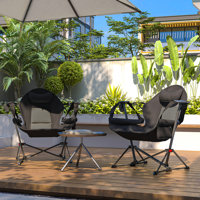 Double Hammock Camping Chair, Adjustable Back Folding Rocking Chair Swinging Hammock Chair with Cup Holder, Headrest and Padded Seat for Travel Sports