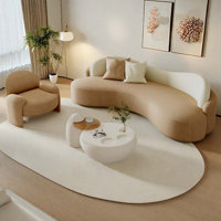 Cream fabric sofa special-shaped creative net by Orren Ellis