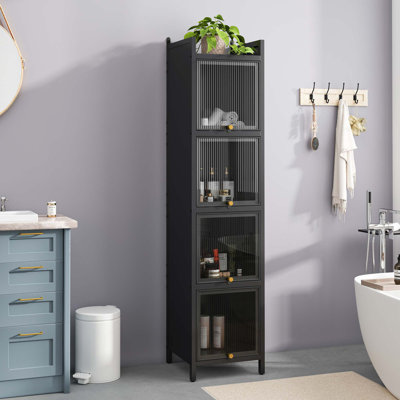Modern Glass Door Cabinet With Storage by Ebern Designs