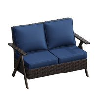 R-Shaped Rattan Armrest Loveseat by George Oliver