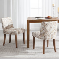 Farmhouse Dining Chairs Upholstered Kitchen Chair Wooden Barrel Side Chair For Dining/Living Room/Bedroom/Restaurant by Lark Manor