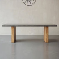Gray Rectangular Solid Wood Dining Table by Corrigan Studio