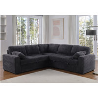 L-Shaped Sectional Sofa Bed Pull Out Sleeper Couch by Mercer41