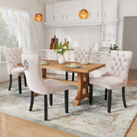 Velvet Upholstered Dining Chairs Set of 4 by Rosdorf Park