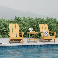 Godin All-Weather HDPE Adirondack Chair with Table by Beachcrest Home