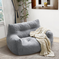 Oversized Bean Bag Chair for Adults, 2-Seater Loveseat Sofa, Bean Bag Couch with Filler Giant Living Room Bean Bag Chair with Pocket, Big Lazy Sofa Ac by Trule