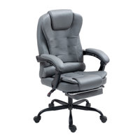 Big And Tall Executive Office Chair With Footrest, Ergonomic Recliner Swivel High Back Computer Chair by Latitude Run