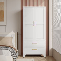 Winston Porter Metal Freestanding Clothing Wardrobe Armoire Large Containers for Bedroom by Winston Porter