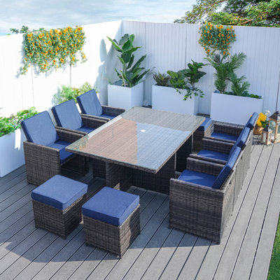 Polyester Covers Includes 2 Seat Cushion Covers And 2 Back Cushion Covers - Blue by Ebern Designs