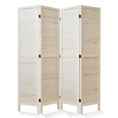 Room Dividers and Folding Privacy Screens, Wood Louvered Separators Divider Wall for Home Office Bedroom by Ebern Designs