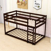Hinote Wood Twin Over Twin Bunk Bed With Spacious Storage And Enhanced Safety Features by Harriet Bee