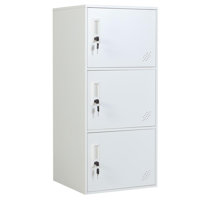 3 Door Vertical Stackable Storage Cabinet With Lock,Anti-Failing Device, Metal Lcoker,Organizer For Office, Home, Gym, School,Employee,Kids. by Inbox Zero