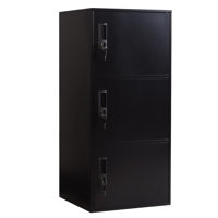3 Door Vertical Stackable Storage Cabinet With Lock,Anti-Failing Device, Metal Lcoker,Organizer For Office, Home, Gym, School,Employee,Kids. by Inbox Zero