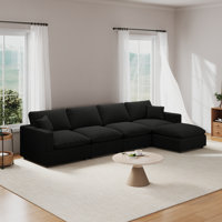 Upholstered Sectional Sofa, Cloud Sofa Couch L-Shaped Modular Sofa for Living Room Office Apartment