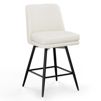 PU Leather Modern Paded Bar Stools: 360° Rotation, Durable Build & Chic Design by Corrigan Studio